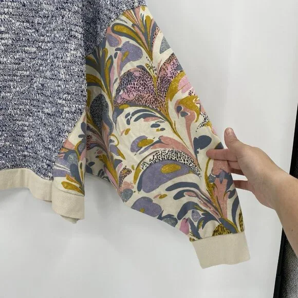 Saturday Sunday Anthropologie Size Large Sweatshirt Flora Printed Dolman - Picture 9 of 16